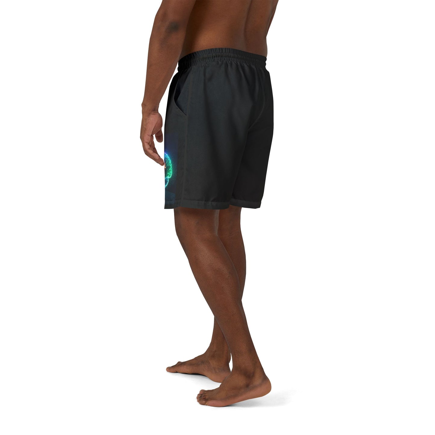 Atypical World Unisex Swim Shorts - Vibrant Neon Brain Design